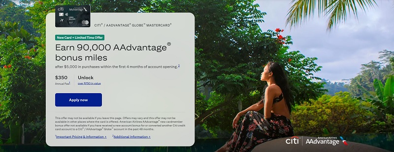 Citi AAdvantage Globe Mastercard Bonus