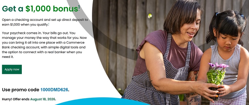 Commerce Bank Checking Bonus