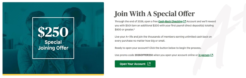 A+ Federal Credit Union Checking Bonus