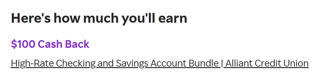 Rakuten Alliant Credit Union Bonus