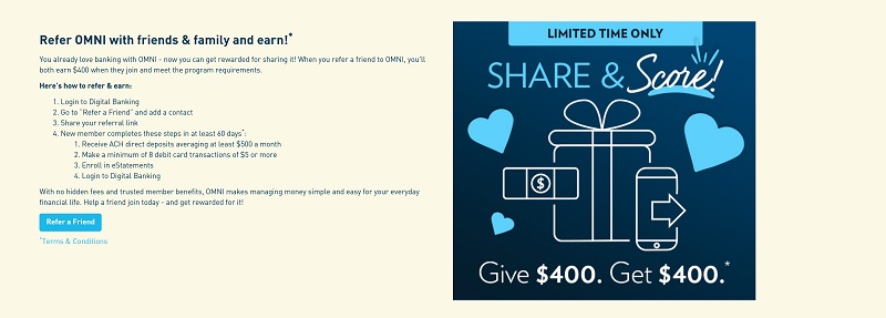 OMNI Community Credit Union Referral Bonus