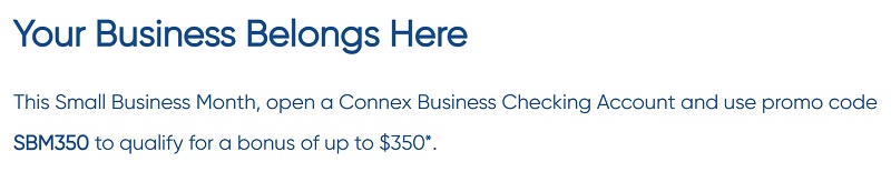 Connex Credit Union Business Checking Bonus