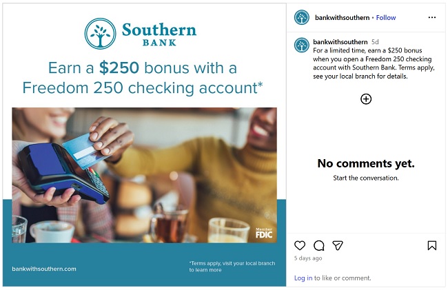 Southern Bank Checking Bonus