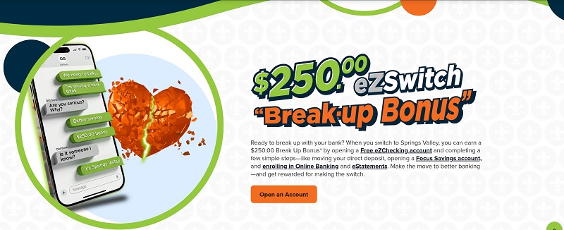 Springs Valley Bank & Trust Checking Bonus